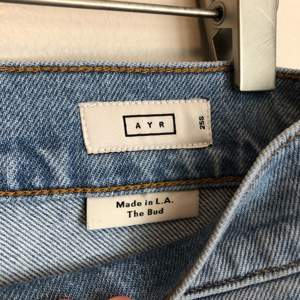 AYR The Bud Jeans High Rise Straight Leg Light Wash Kiki Size 25 Short - Picture 4 of 6